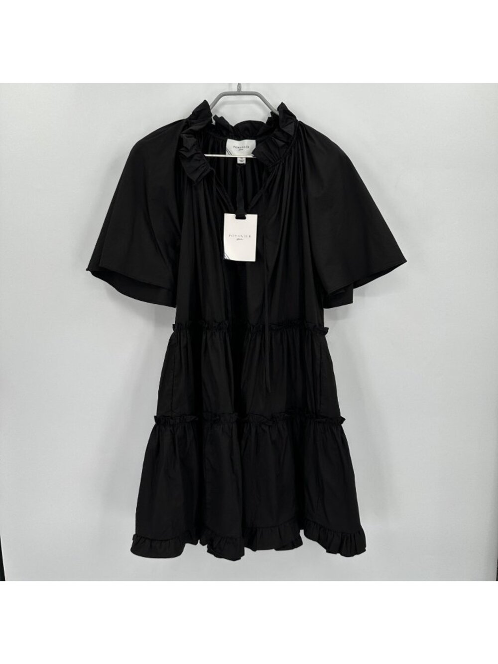 Pomander Place by Tuckernuck Black Adeline Dress sz XL NWT Mini Ruffle Tiered